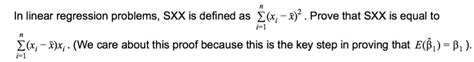 sxx.|Sxx in linear regression